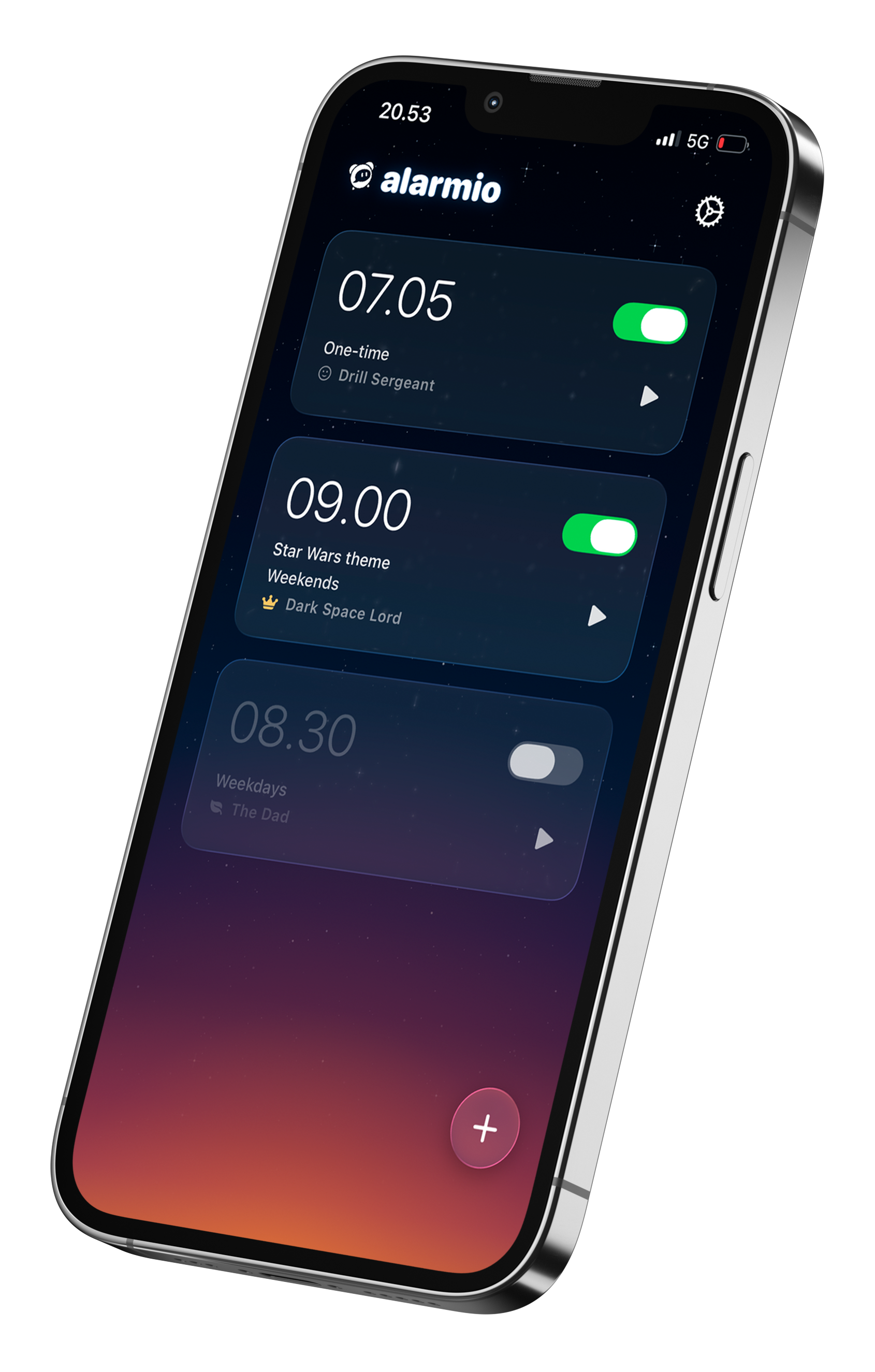 Alarmio preparation screen on iPhone